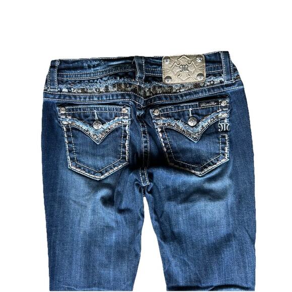 Miss Me Women’s Embellished Sequin Signature Straight Blue Denim Jeans 27x33.5 - Picture 6 of 8